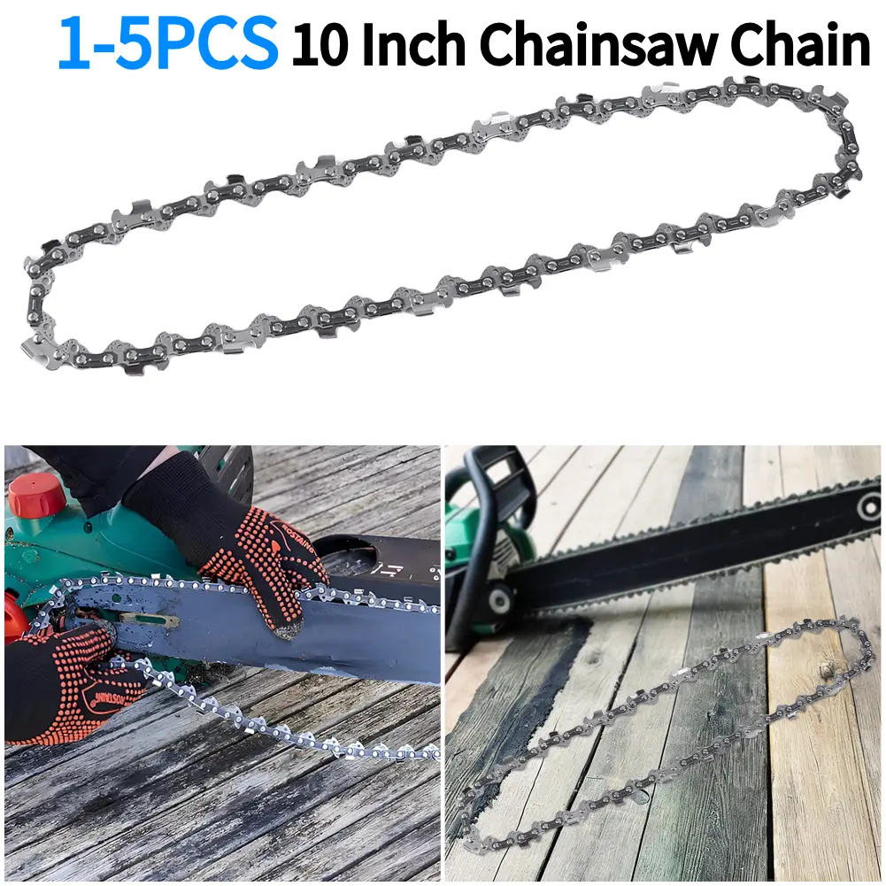 1-5PCS 10 Inch Mini Steel Saw Chain 40 Drive Links Replacement Chainsaw Saw Chain Electric Chainsaw Chain Electric Saw Accessory