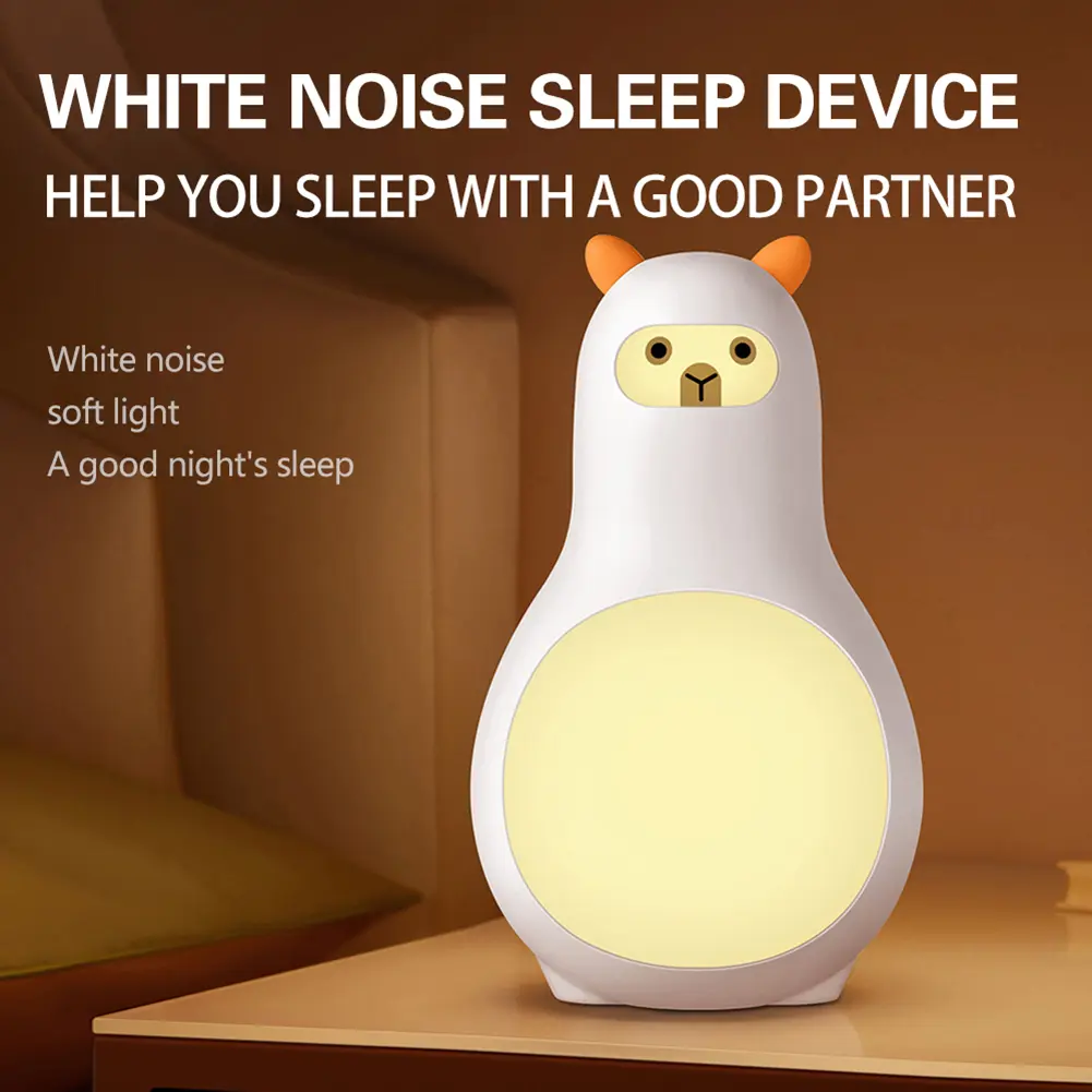 LED Portable Sleeping Aid Speaker with Hook White Noise Speaker 800mAh Lightweight Night Light for Bedroom Living Room Bedside