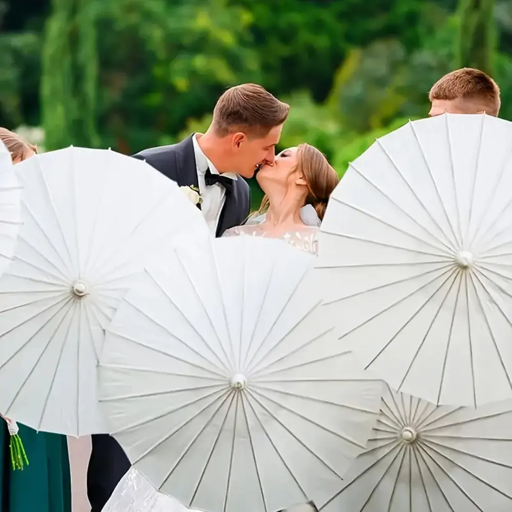 2-8PCS Oiled Paper Umbrella 60cm Paper Parasol Photography Props Decorative Chinese Parasol for Wedding Party Decor