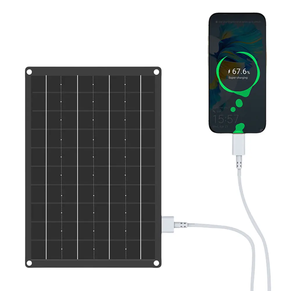 USB Solar Panel Charger 18V 10W Mini Solar Panel Lightweight Solar Phone Charger Waterproof Solar Panel for Outdoor Emergency