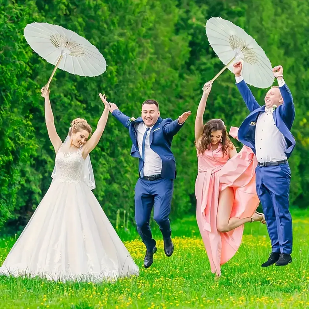 2-8PCS Oiled Paper Umbrella 60cm Paper Parasol Photography Props Decorative Chinese Parasol for Wedding Party Decor