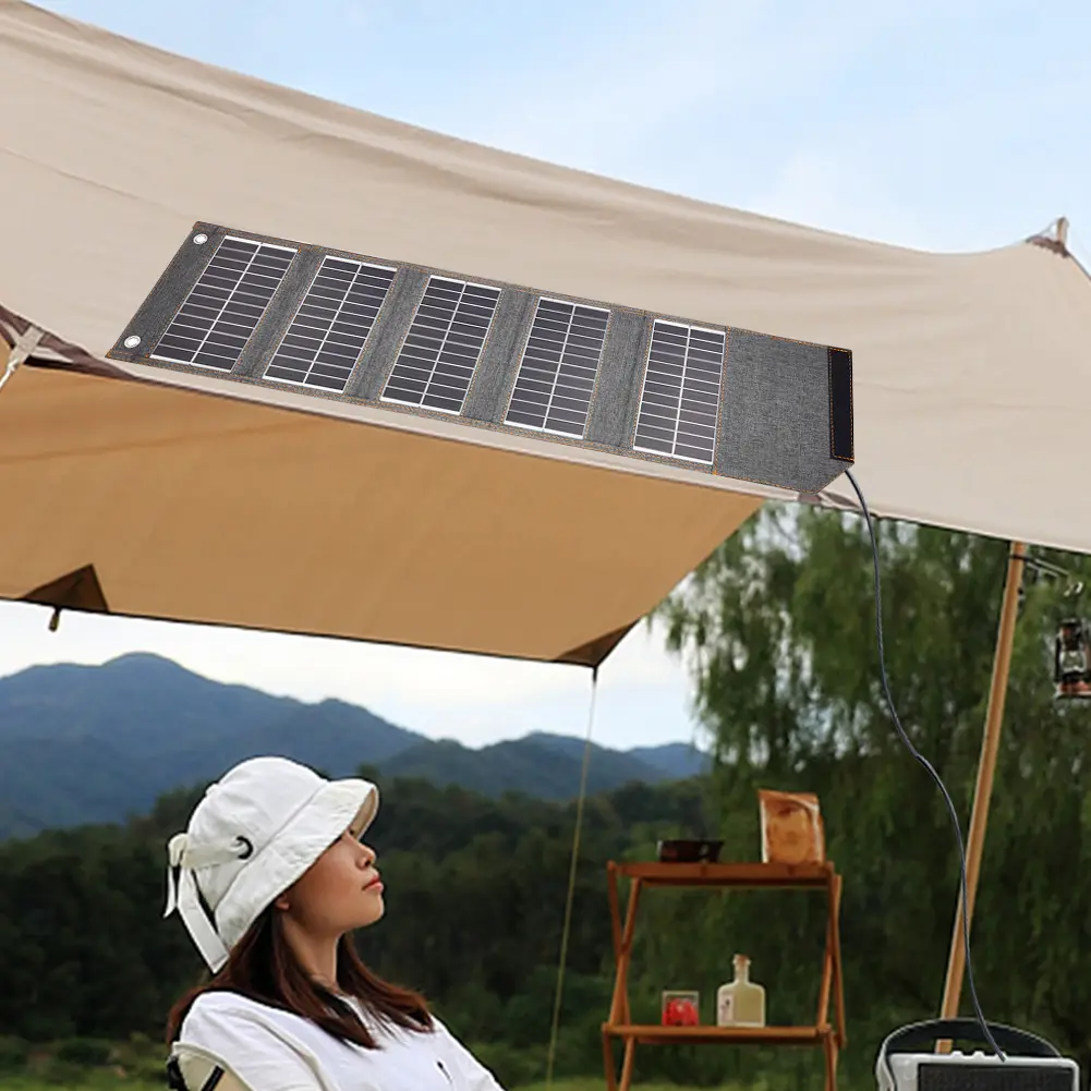 USB Portable Battery Charger High Conversion Efficiency 10W 5V Foldable Solar Panel Portable Solar Charger for Hiking Travel