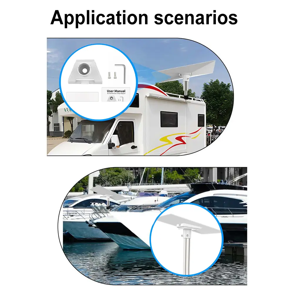 For Starlink Gen 3 Pipe Adapter Pole Mount Satellite Bracket Roof Mount for Starlink Standard Dish V3 3rd Generation