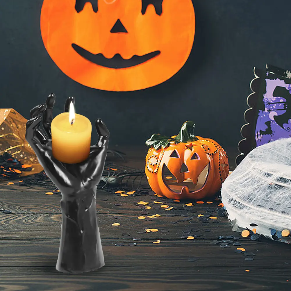Ghost Hand Candle Holder Scary Candlestick Holder Creative Aromatherapy Candle Holder Retro Spooky Candle Holder for Home Decor