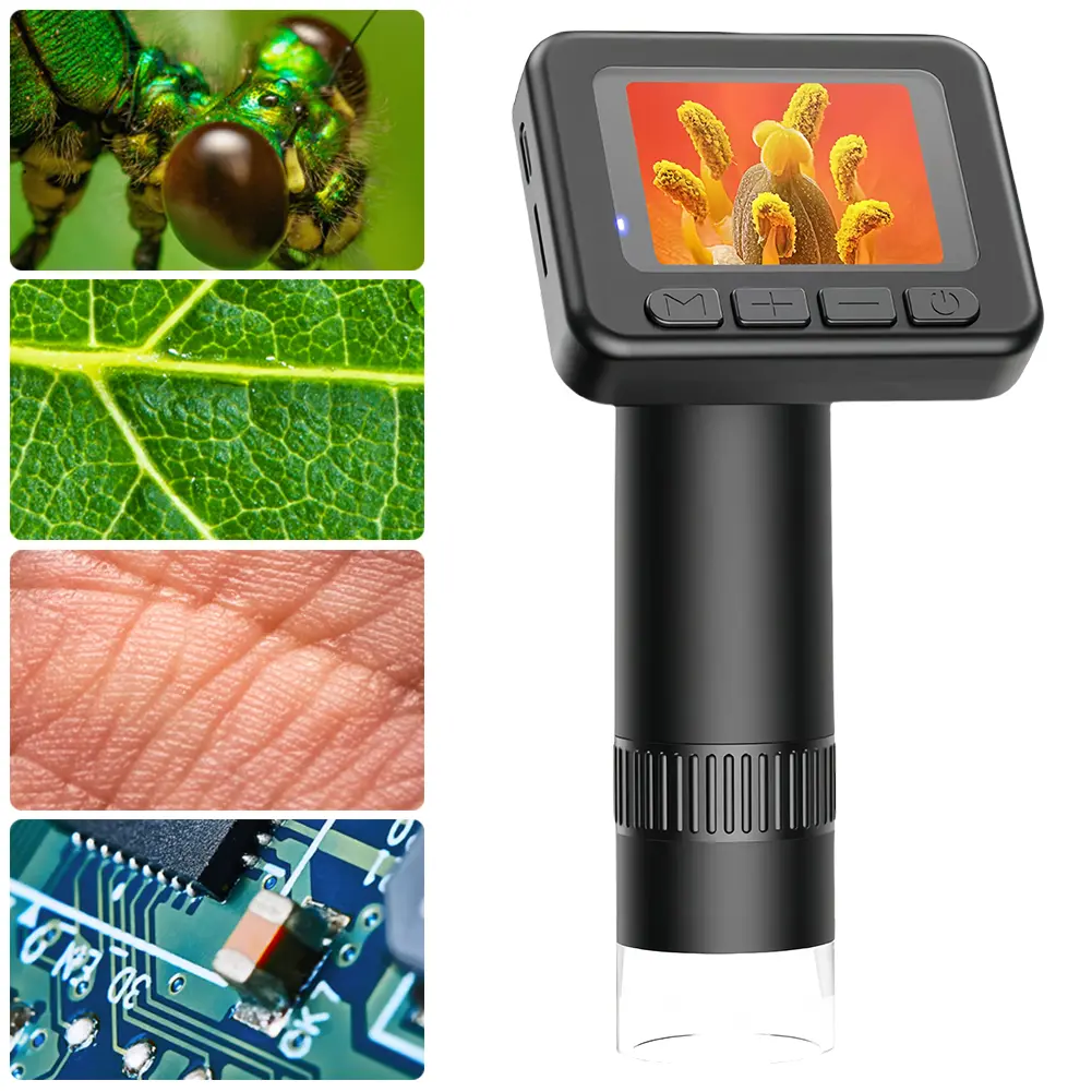 50-1000X Handheld HD Digital Microscope 2 Inch LCD Screen Lab Digital Microscopes Equipment USB High Definition Magnifying Glass