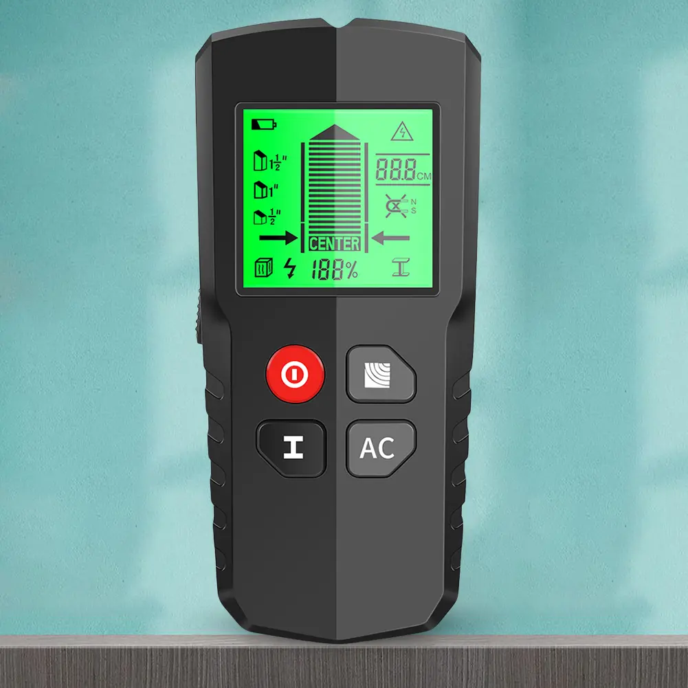 5 in 1 Stud Finder Wall Detector AC Wall Scanner Hidden Line Finding Cable Wires Depth Tracker Digital Backlit LCD Display