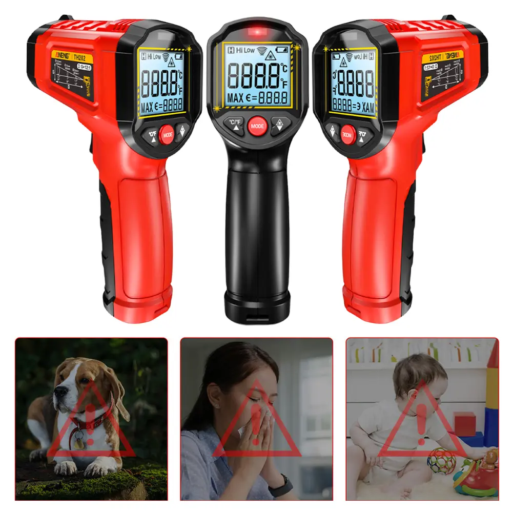 Digital Infrared Thermometer Backlight LCD Non-Contact Temperature Gun Temperature Meter for Cooking Grilling Vehicle Repair