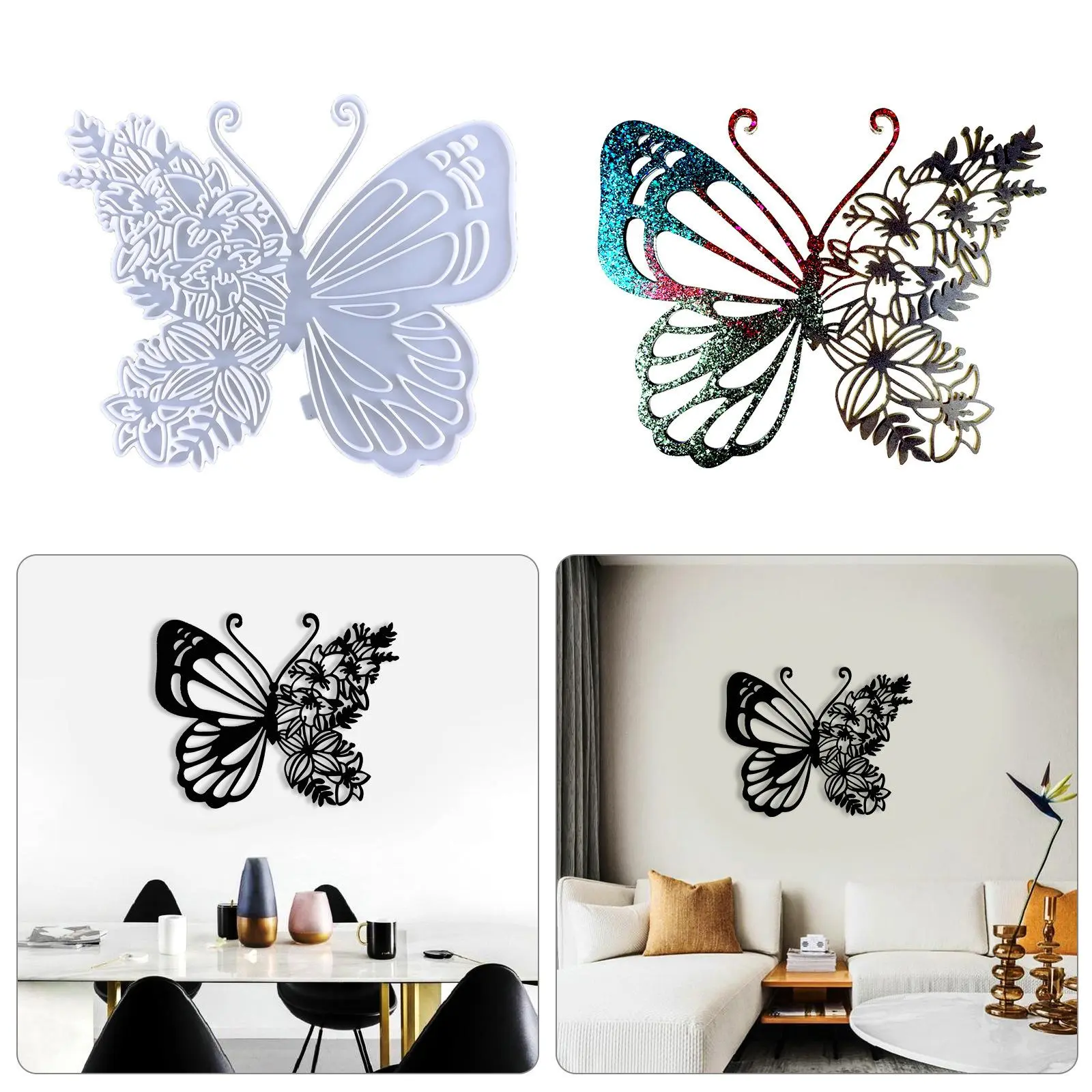 Butterfly Epoxy Resin Molds DIY Epoxy Resin Crafting Tools Home Office Art Decor Bird Silicone Resin Molds for Wall Hanging
