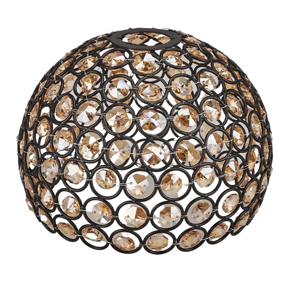 Crystal Lampshade Metal Round Hollow Lampshade Atmosphere Lampshade Decorative Lampshade for Goal Zero Lantern