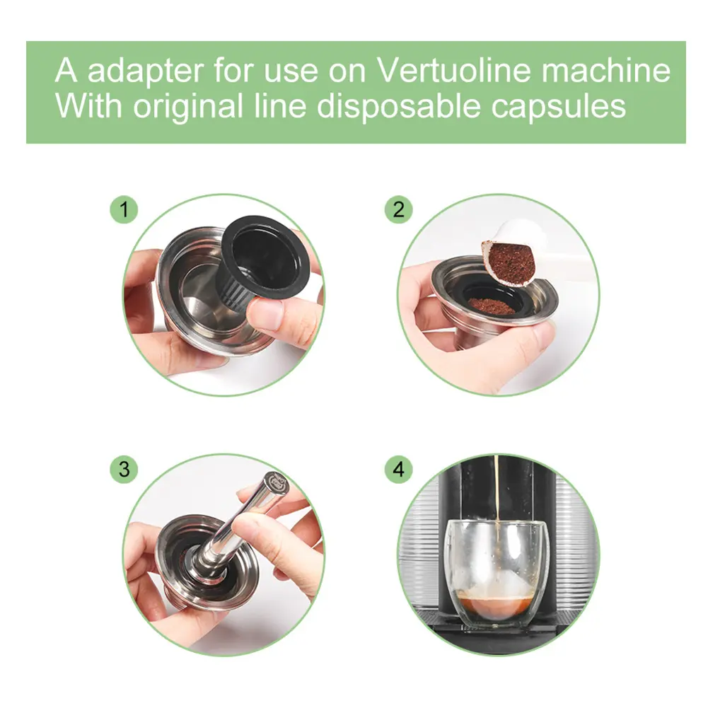 Transform Nespresso Coffee Tool Capsules Adapter Holder Filter for Vertuo Compatible for Gusto Crema Maker Converter