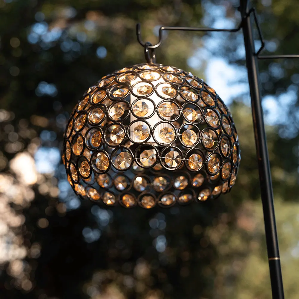 Crystal Lampshade Metal Round Hollow Lampshade Atmosphere Lampshade Decorative Lampshade for Goal Zero Lantern