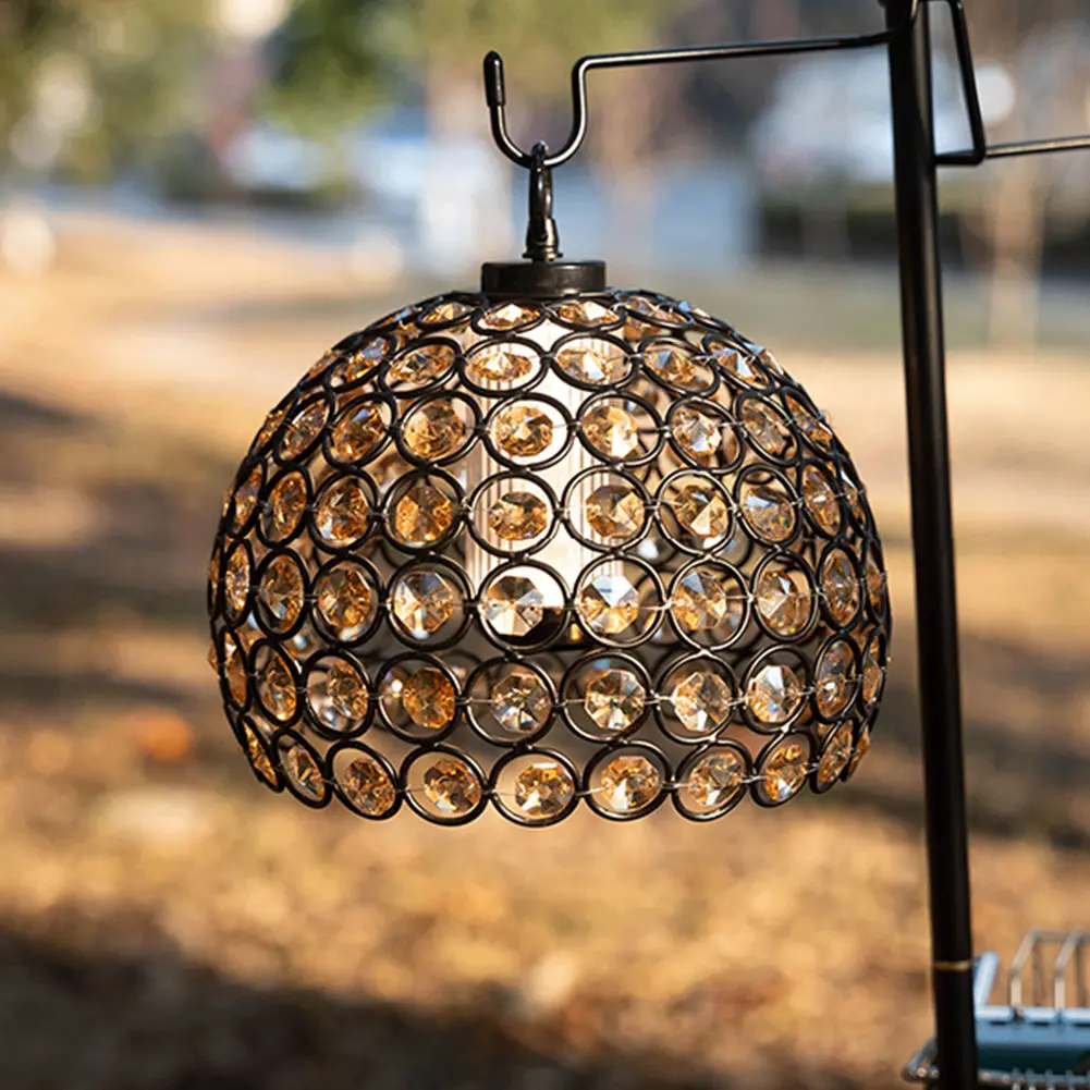 Crystal Lampshade Metal Round Hollow Lampshade Atmosphere Lampshade Decorative Lampshade for Goal Zero Lantern