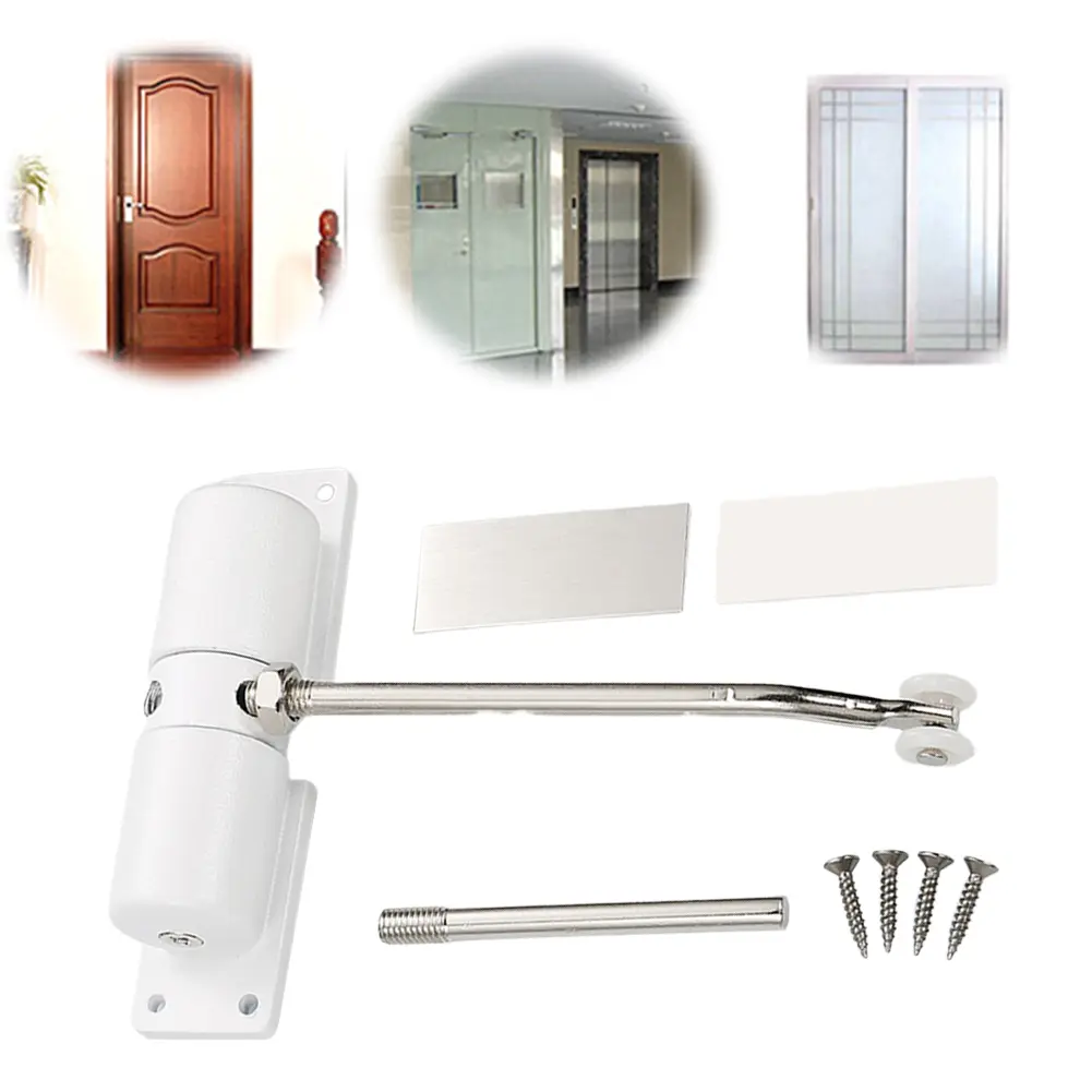 Metal Spring Closer Aluminum Alloy Adjustable Door Closing Hinge Safety Spring Door Closer for Commercial & Home Use