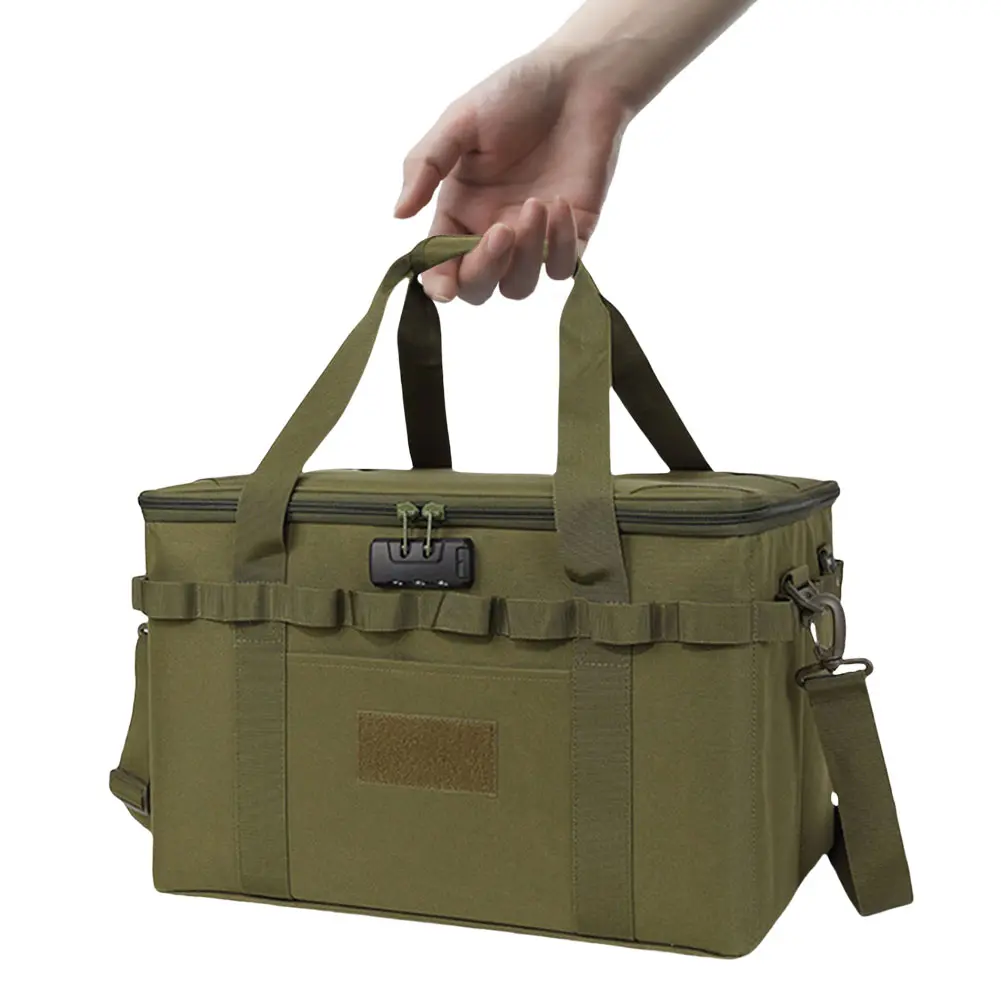 36L Outdoor Travel Organizer with Combination Lock Camping Equipment Bag Portable Sundries Bag for Outdoor Camping Travel Picnic