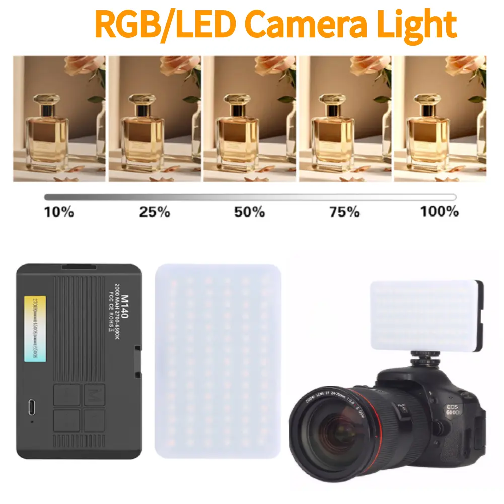 LED Camera Light 2700-6500K RGB Video Light Rechargeable Handheld Fill Light Portable Light Panel for Photography Vlogging