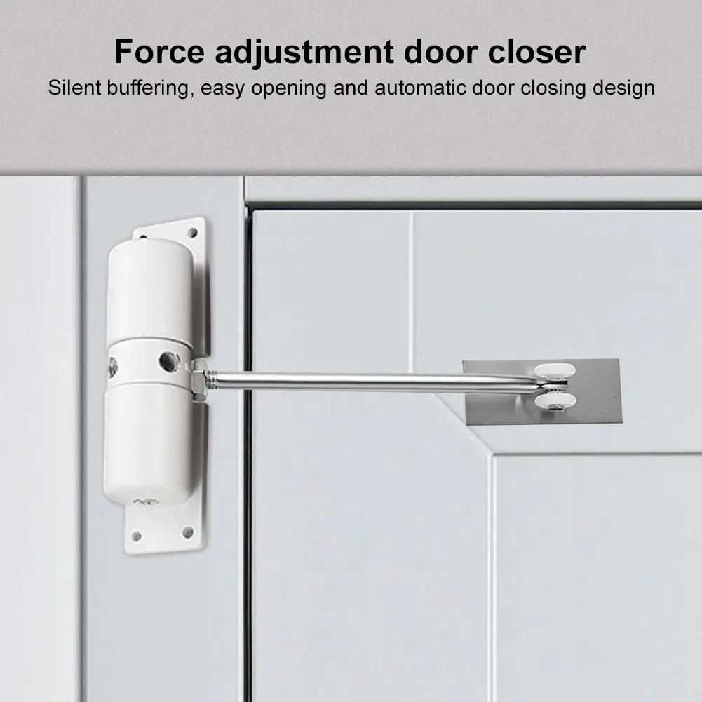 Metal Spring Closer Aluminum Alloy Adjustable Door Closing Hinge Safety Spring Door Closer for Commercial & Home Use