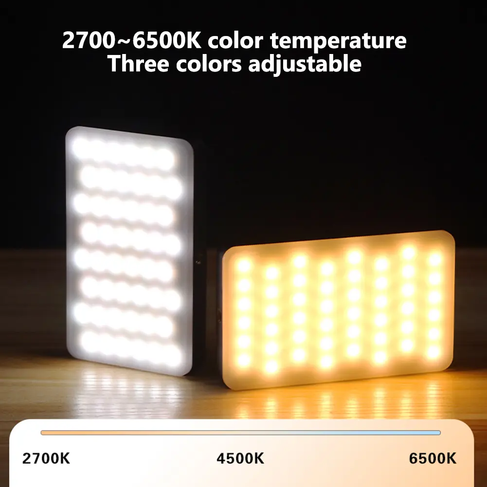 LED Camera Light 2700-6500K RGB Video Light Rechargeable Handheld Fill Light Portable Light Panel for Photography Vlogging