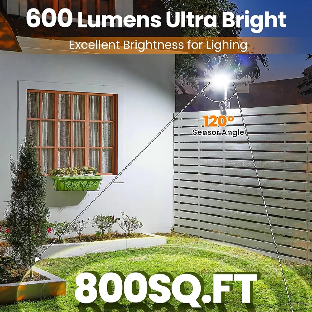 Solar Wall Light Solar Powered Flood Light Auto On/Off Motion Sensor Outside Yard Lamp Security Porch Light for Garden Yard Path