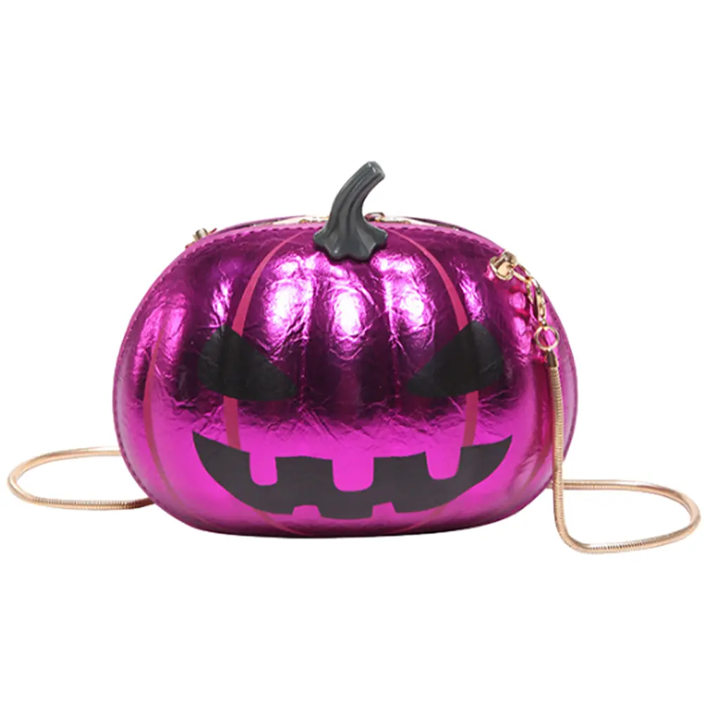 Women Halloween Shoulder Bag Pumpkin PU Leather Crossbody Bag Messenger Bag Crossbody Purse for Shopping Travel