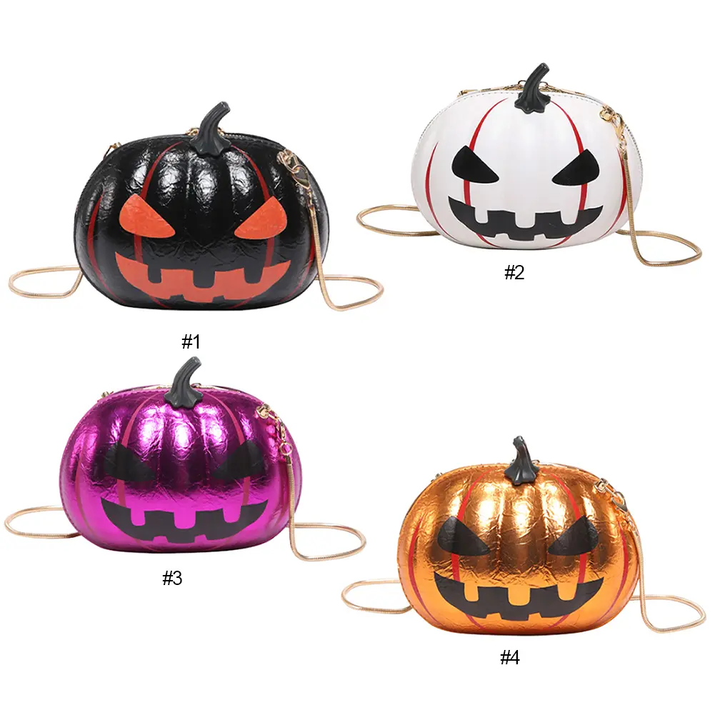 Women Halloween Shoulder Bag Pumpkin PU Leather Crossbody Bag Messenger Bag Crossbody Purse for Shopping Travel
