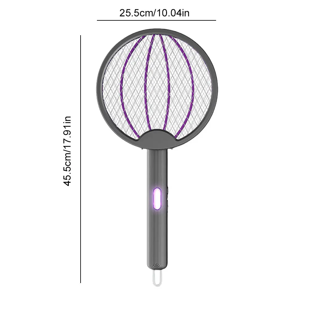 Foldable Bug Zapper Racket Rechargeable Electric Fly Swatter Safe Fly Killer and Mosquito Trap Lamp for Indoor Outdoor