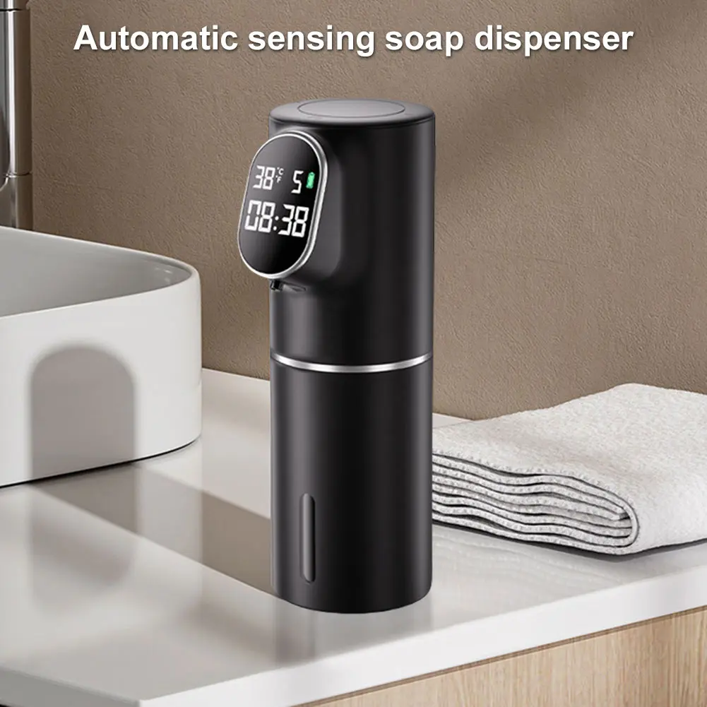 Automatic LED Display 320ML Touchless Hand Soap Dispenser Time Temperature Display Rechargeable Soap Device Washing Hand Machine