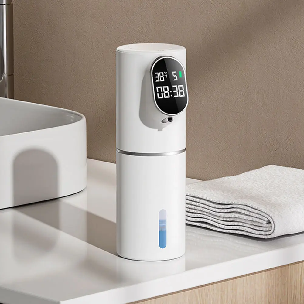 Automatic LED Display 320ML Touchless Hand Soap Dispenser Time Temperature Display Rechargeable Soap Device Washing Hand Machine