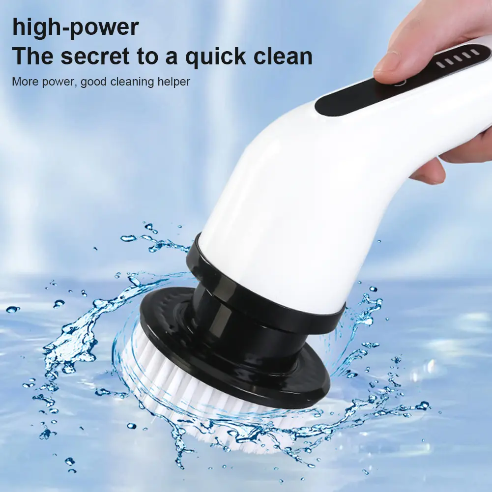Cordless Spin Scrubber Anti-Slip Deep Cleaning Brush Waterproof Retractable Cleaning Brush for Tiles Pots Bathroom Car Interior
