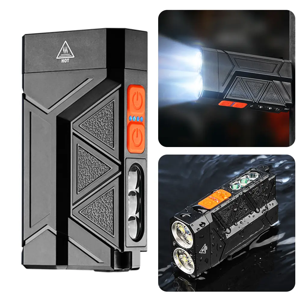Small Flashlight Rechargeable Portable Torch 1500 High Lumens Work Light for Camping Hiking