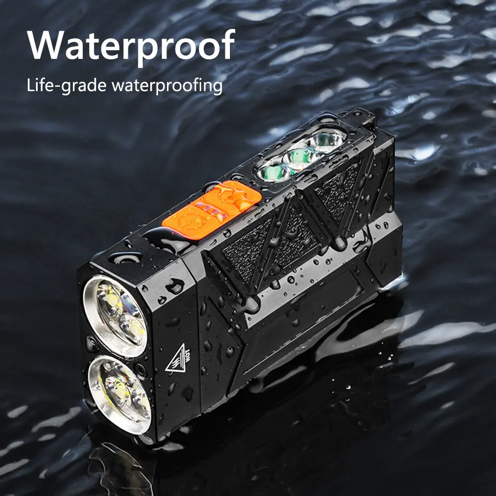 Small Flashlight Rechargeable Portable Torch 1500 High Lumens Work Light for Camping Hiking