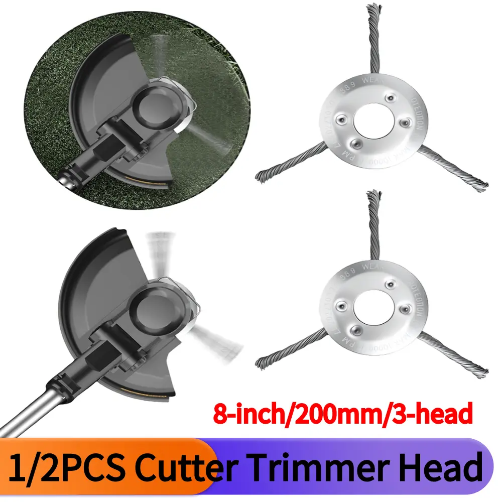 1/2PCS 3 Head Steel Wire Cutter Trimmer Head Weed Blade Cutter Universal Steel Wire Rotary Brush for Gardening Lawnmower