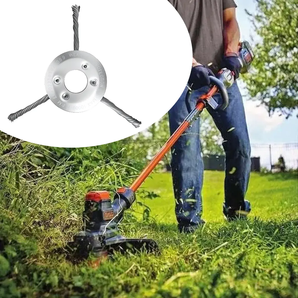1/2PCS 3 Head Steel Wire Cutter Trimmer Head Weed Blade Cutter Universal Steel Wire Rotary Brush for Gardening Lawnmower