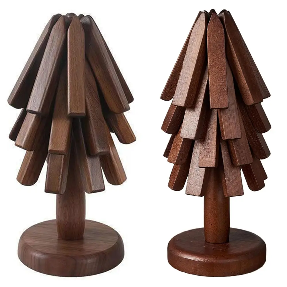 Tree Shape Decorative Anti Scald Heat Resistant Table Mat Non-Slip Wood Table Mat Heat Insulated Pad for Teapot Hot Pots