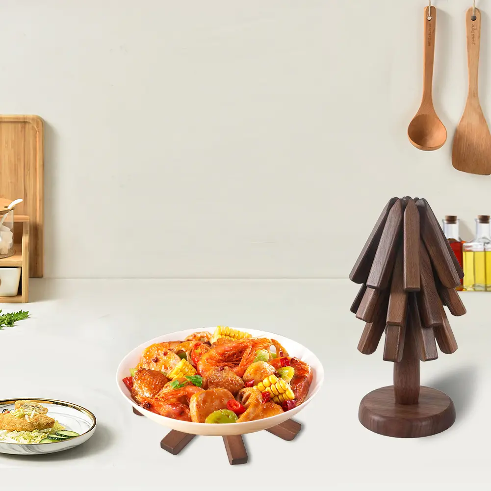 Tree Shape Decorative Anti Scald Heat Resistant Table Mat Non-Slip Wood Table Mat Heat Insulated Pad for Teapot Hot Pots