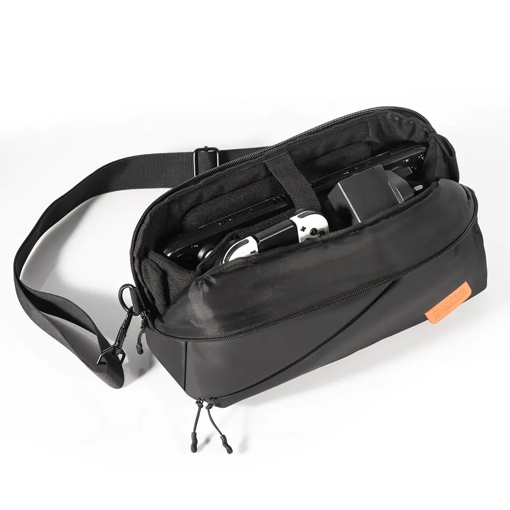Carrying Case PU Leather Portable Storage Bag Protective Shoulder Bag Sling Bag for Switch/PS Portal/Steam Deck OLED/ROG Ally X