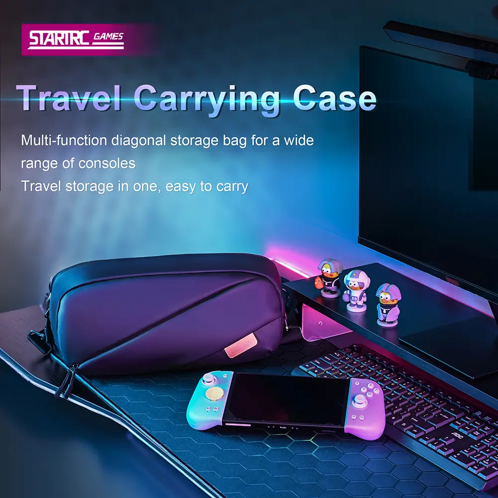 Carrying Case PU Leather Portable Storage Bag Protective Shoulder Bag Sling Bag for Switch/PS Portal/Steam Deck OLED/ROG Ally X