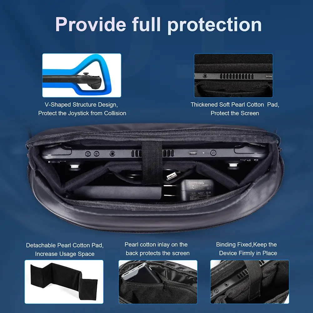 Carrying Case PU Leather Portable Storage Bag Protective Shoulder Bag Sling Bag for Switch/PS Portal/Steam Deck OLED/ROG Ally X