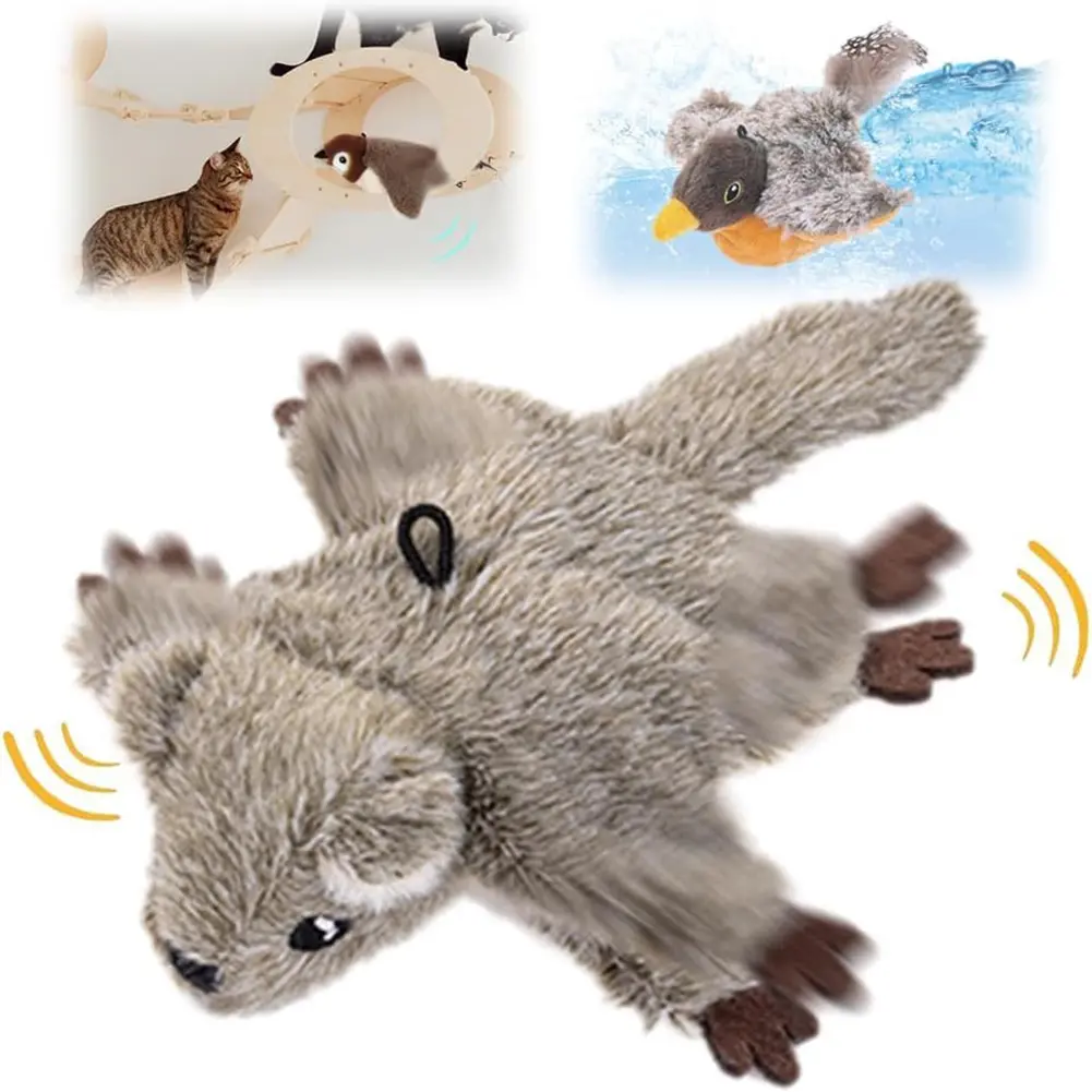 Interactive Cat Toy with Catnip Beating Wings Cat Toys Plush Cat Toy for Indoor Cats To Play Alone