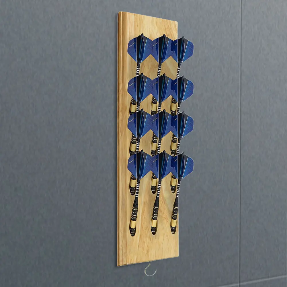 Dart Holder/Stand Solid Wood Wall Mounted Dart Display & Stand Dart Storage Display Rack Displays 12 Steel/Soft Tip Darts