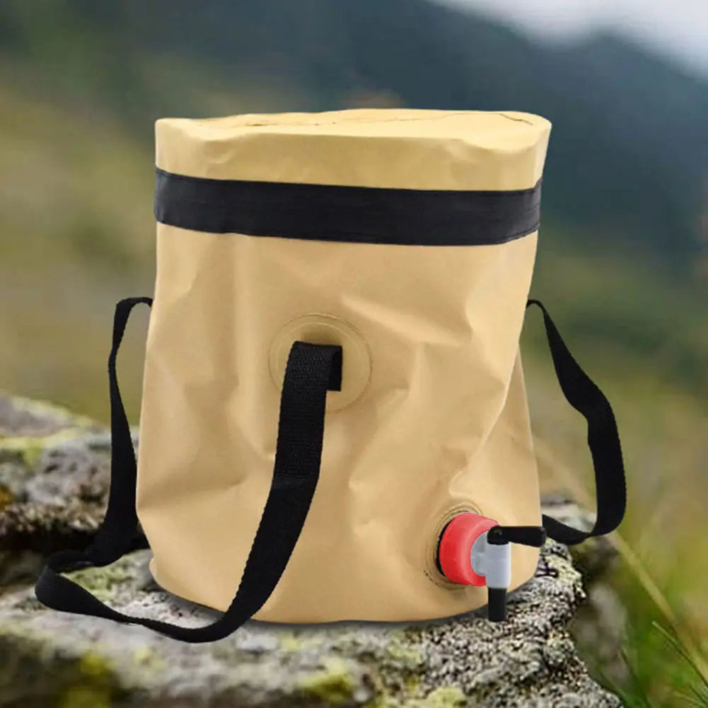 10L Collapsible Bucket Portable Folding Bucket with Faucet Camping Bucket Bag Multifunctional Bucket for Fishing Gardening
