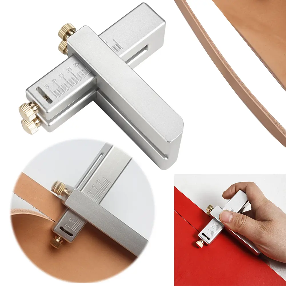 Leather Strap Cutter Aluminum Alloy Strip Belt Precise Cutting Tool Leather Belt Cutter for Leathercraft Incision Cutter