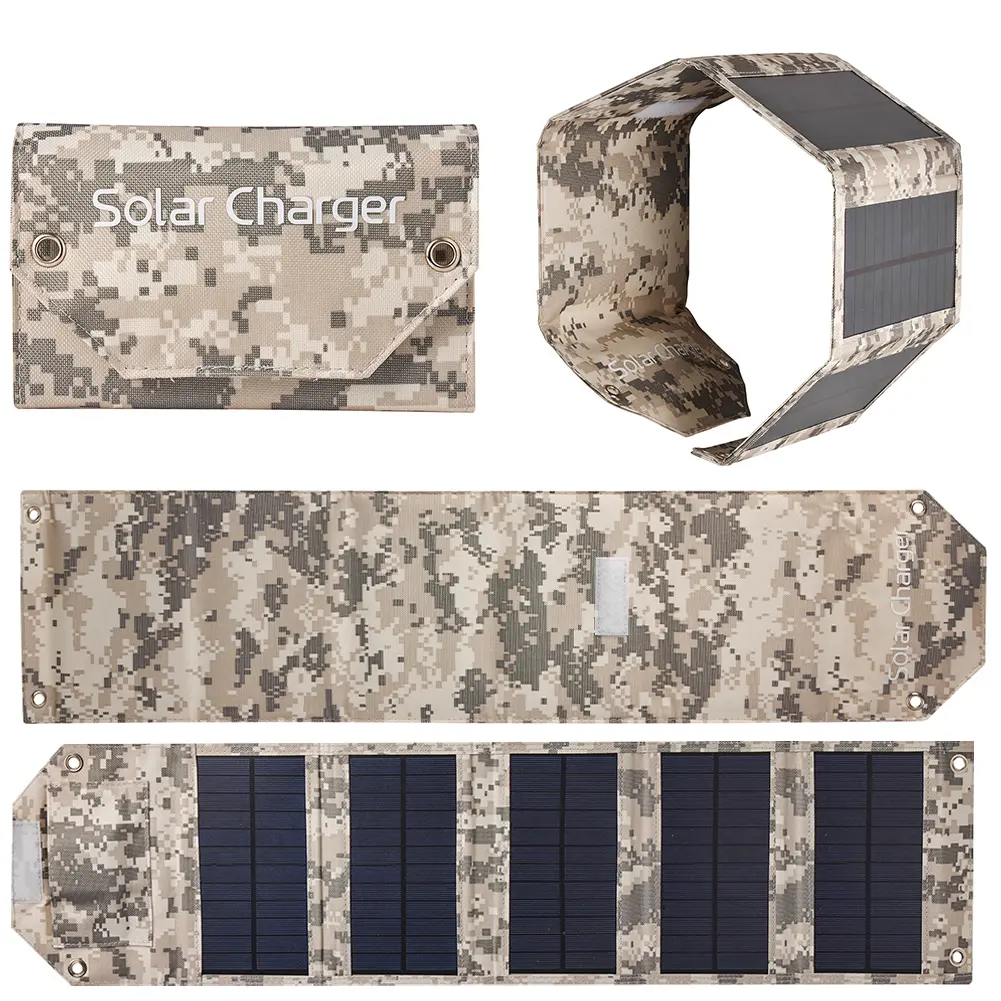 USB Portable Battery Charger High Conversion Efficiency 10W 5V Foldable Solar Panel Portable Solar Charger for Hiking Travel