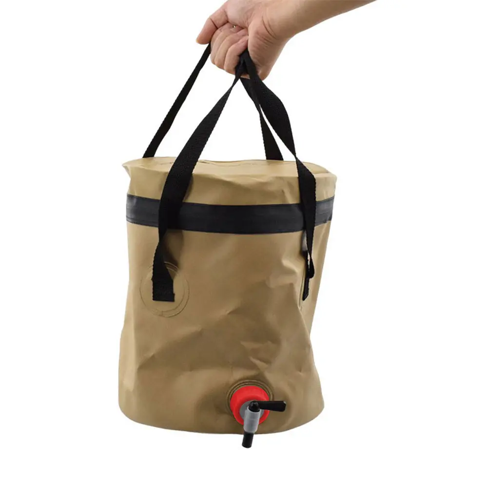 10L Collapsible Bucket Portable Folding Bucket with Faucet Camping Bucket Bag Multifunctional Bucket for Fishing Gardening