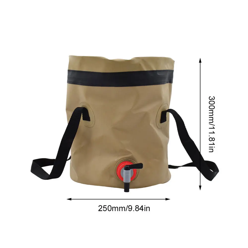 10L Collapsible Bucket Portable Folding Bucket with Faucet Camping Bucket Bag Multifunctional Bucket for Fishing Gardening