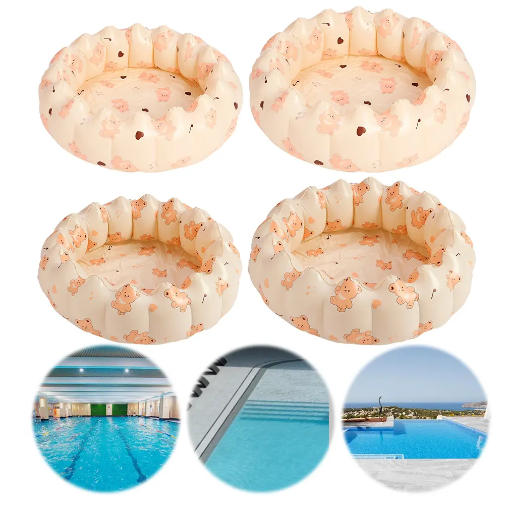 Inflatable Swimming Pool Blow-Up Pool Anti Slip Kids Inflatable Pool PVC Bath Swimming Ring Portable for Summer Water Party
