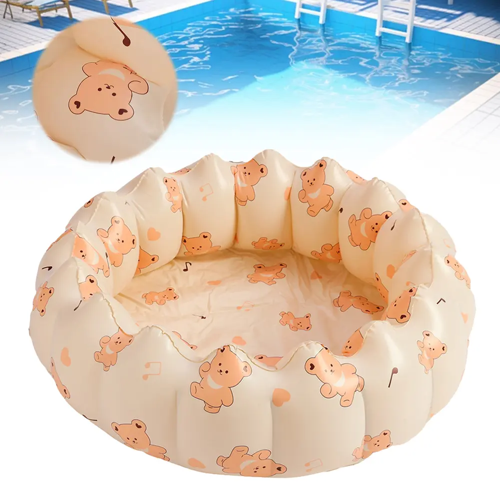 Inflatable Swimming Pool Blow-Up Pool Anti Slip Kids Inflatable Pool PVC Bath Swimming Ring Portable for Summer Water Party
