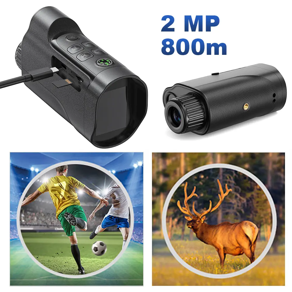 Monoculars Scope 2 Inch Screen Night Vision Goggles 10X Digital Zoom Mini Pocket Monocular 800M Night Range for Hunting Camping