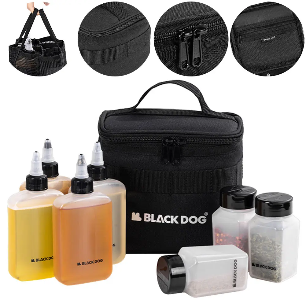 Portable Condiment Bottle Set with Storage Bag Picnic Solid Liquid Seasoning Jar Set Camping Spice Container Set
