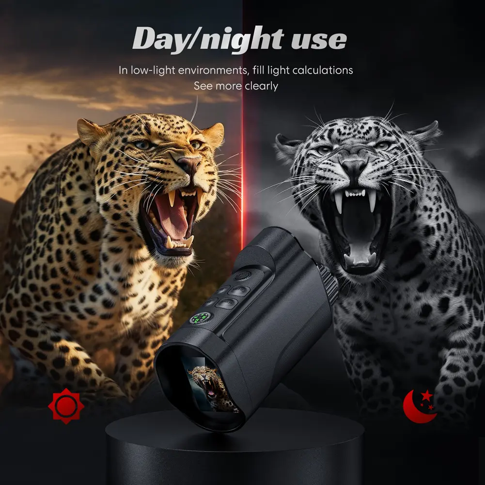 Monoculars Scope 2 Inch Screen Night Vision Goggles 10X Digital Zoom Mini Pocket Monocular 800M Night Range for Hunting Camping