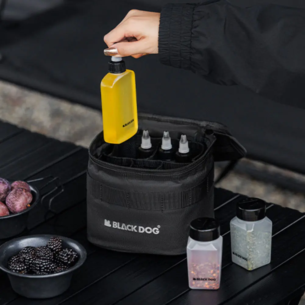 Portable Condiment Bottle Set with Storage Bag Picnic Solid Liquid Seasoning Jar Set Camping Spice Container Set